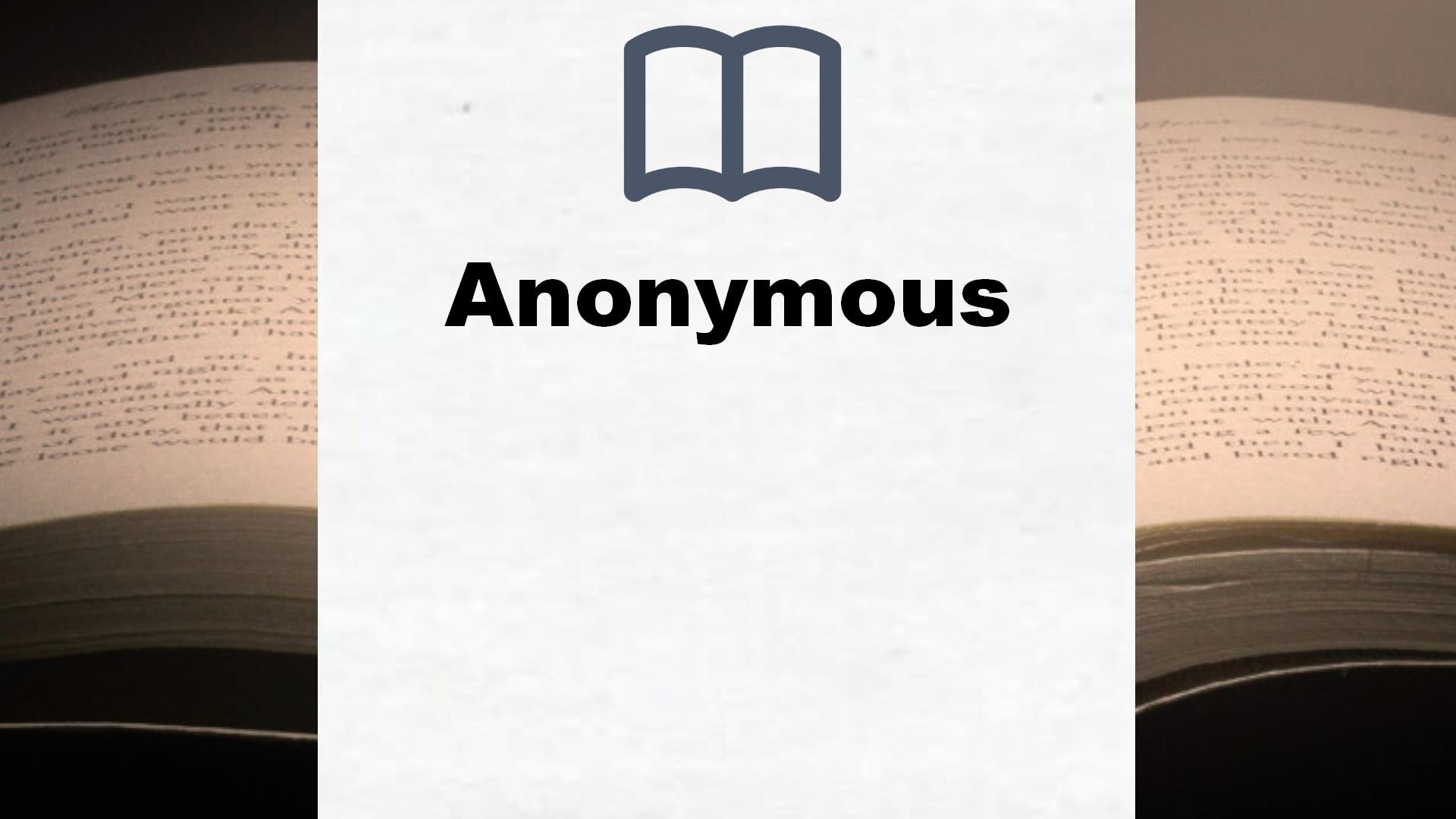 Anonymous Bücher