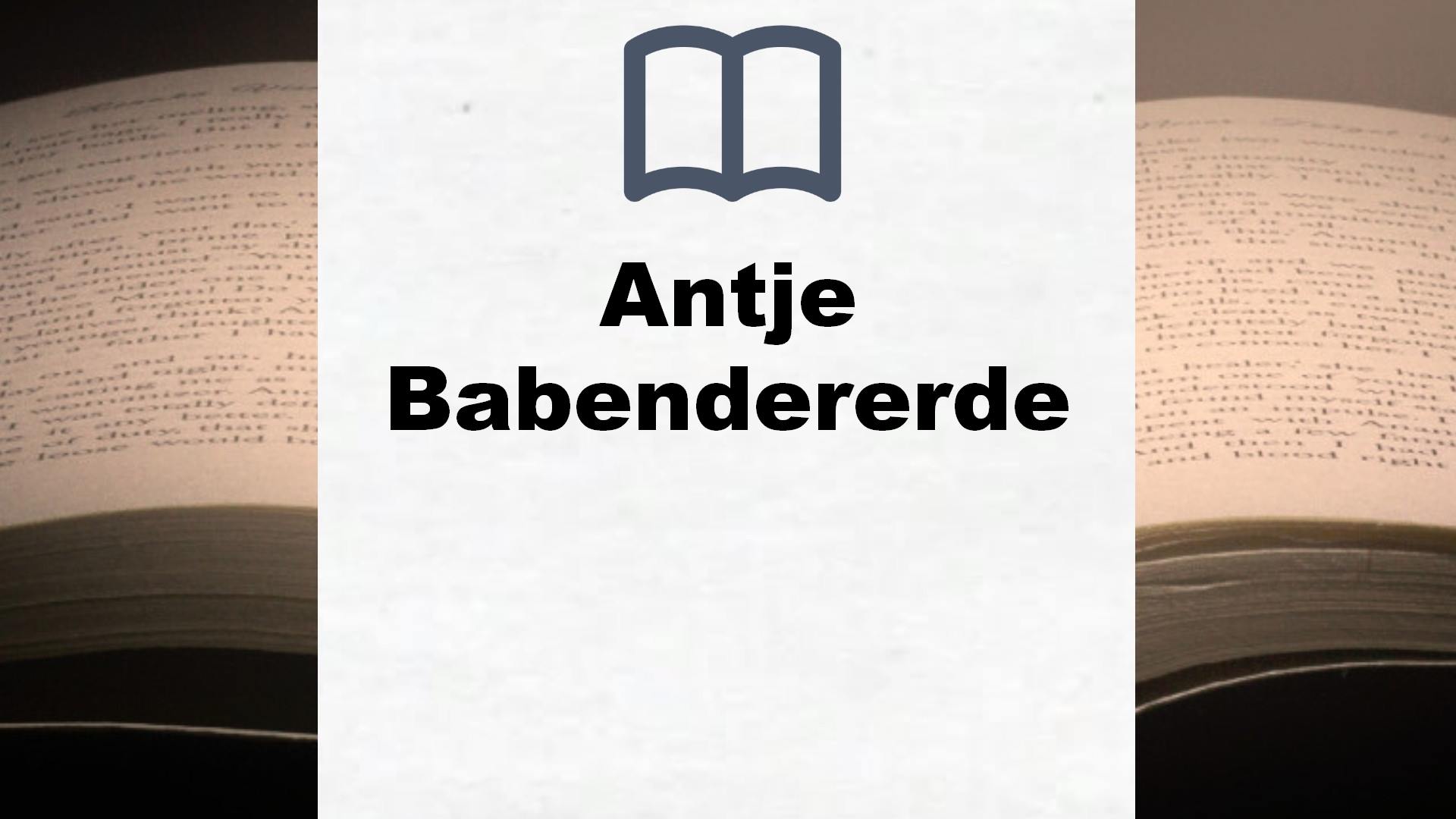 Antje Babendererde Bücher