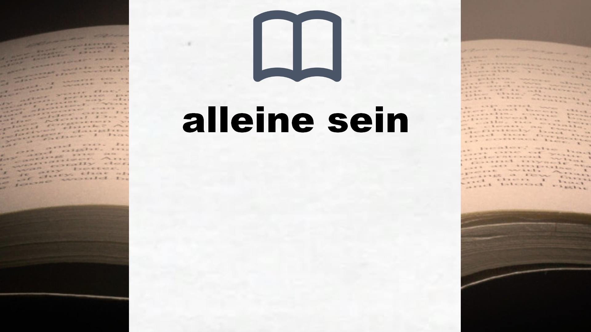 Bücher über alleine sein