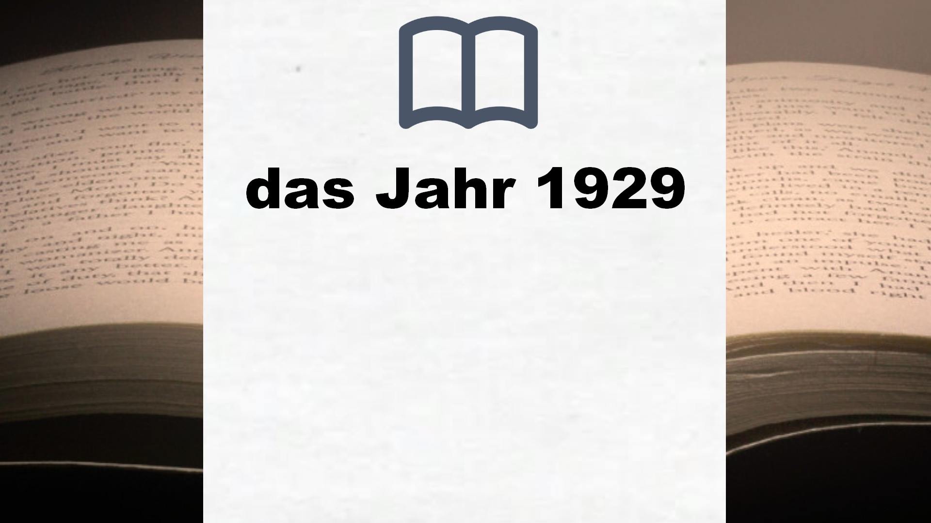 Bücher über das Jahr 1929