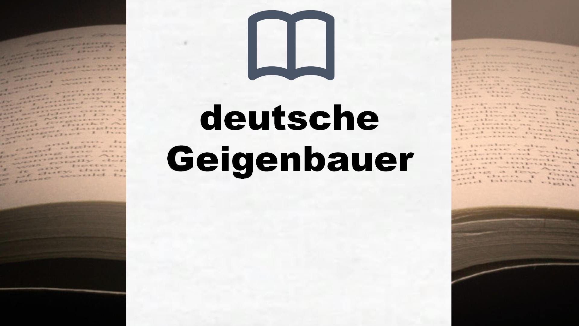 Bücher über deutsche Geigenbauer
