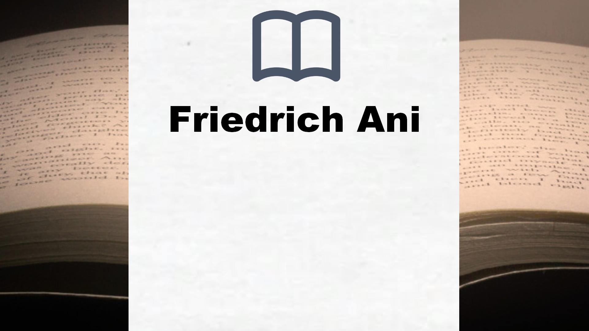 Friedrich Ani Bücher