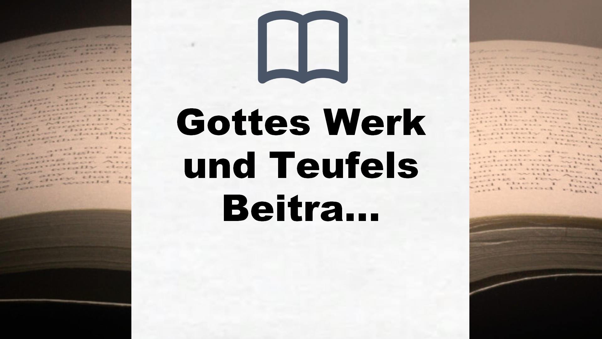 Gottes Werk und Teufels Beitrag: Roman. Aus d. Amerikan. v. Thomas Lindquist (detebe) – Buchrezension