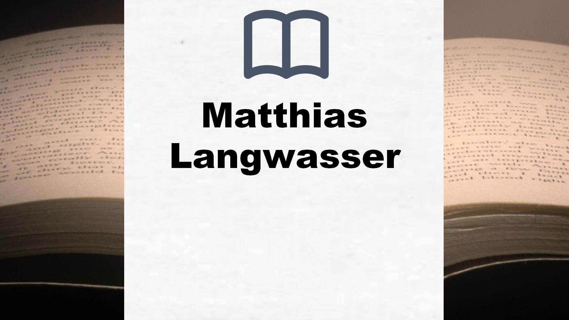 Matthias Langwasser Bücher